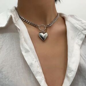 Chic Minimalist Love Heart Pendant Necklace Choker